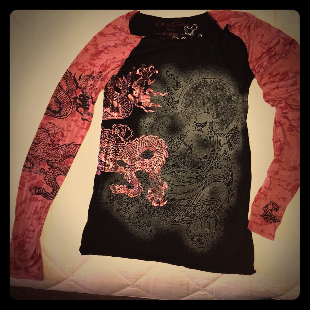 Long sleeve shirt with Oriental design